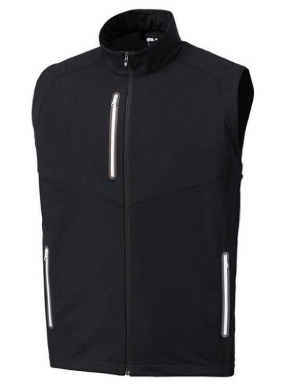 FootJoy Golf Men's Black Lightweight Softshell Vest with White Zippers